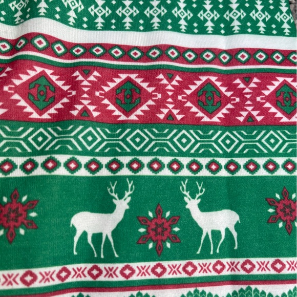 juniors deer red and green leggings size medium 7/9 - Picture 4 of 8